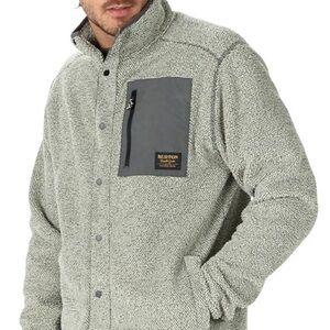 Burton Men's Hearth Snap-Up DRYRIDE Thermex Polar Fleece Logo Zip Pockets Sz L